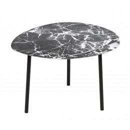 Odkládací stolek OVOID MARBLE PT, Ø51 cm, černý