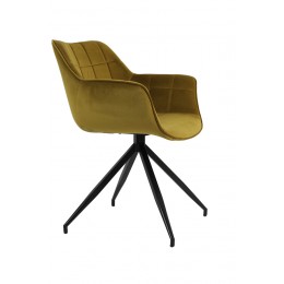 Jídelní židle 62x52x81 cm JAIMY samet okrově žlutý