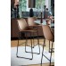 Barová židle MONACO House Nordic, tmavě hnědá ekokůže, černá podnož
