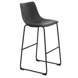 Barová židle JEDDO, ekokůže šedá, černá podnož