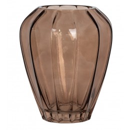 Váza skleněná HOUTKA světle hnědá Ø22x29 cm