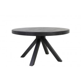 Jídelní stůl kulatý YELLOV Ø140x76 cm, dřevo černé, podnož černá