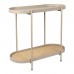 Konzolový stolek AMAYA WLL, béžový, dřevo a ratan