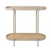 Konzolový stolek AMAYA WLL, béžový, dřevo a ratan