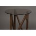 Odkládací stolek NAIA Dutchbone Ø40 cm, dřevo a sklo