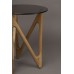 Odkládací stolek NAIA Dutchbone Ø40 cm, světlé dřevo a hnědé sklo