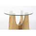 Odkládací stolek KOBE Zuiver Ø45 cm, světlé dřevo a čiré sklo