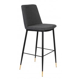 Barová židle LIONEL WLL 105 cm, tmavě šedá látková