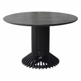 Jídelní stůl kulatý EIFFEL  RAW Ø 120 cm, dřevo teak černé