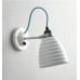 Nástěnná lampa HECTOR BIBENDUM BTC, kostní porcelán bílý, kabel modrý, vypínač