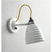 Nástěnná lampa HECTOR BIBENDUM BTC, kostní porcelán bílý, kabel žlutý, vypínač