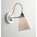Nástěnná lampa HECTOR BIBENDUM BTC, kostní porcelán bílý, kabel žlutý, vypínač