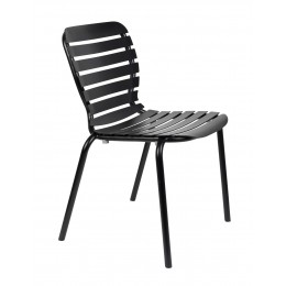 Zahradní kovová jídelní židle VONDEL ZUIVER, černá, bez područek
