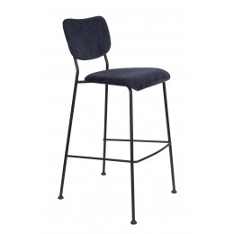 Barová židle BENSON Zuiver, tmavě modrá/nohy černé