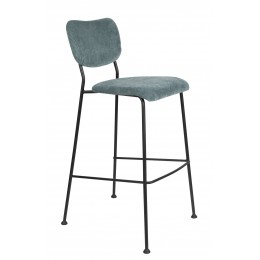 Barová židle BENSON Zuiver, zelená/nohy černé
