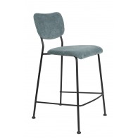 Barová nižší židle BENSON Zuiver, šedomodrá/nohy černé