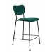 Barová nižší židle BENSON Zuiver, zelená/nohy černé
