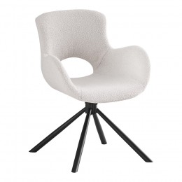 Jídelní židle otočná AMORIM House Nordic, bouclé bílá