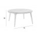 Konferenční kulatý stolek HARU WLL ⌀70 cm, dub+ratan+sklo, béžový