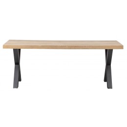Jídelní stůl TABLO Alkmaar, WOOOD, 180x90 cm, mangové dřevo a černý kov, nohy X