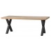 Jídelní stůl TABLO WOOOD, 180x90 cm, mangové dřevo a černý kov, nohy X