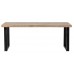 Jídelní stůl TABLO WOOOD, 180x90 cm, mangové dřevo a černý kov, nohy U