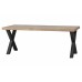 Jídelní stůl TABLO Alkmaar, WOOOD, 180x90 cm, mangové dřevo a černý kov, nohy X, RK