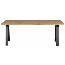Jídelní stůl TABLO Utrecht, WOOOD, 200x90 cm, mangové dřevo a černý kov, nohy A