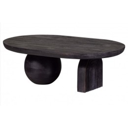 Konferenční stolek STEPPE WOOOD 110x72 cm, mangové dřevo, černý