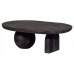 Konferenční stolek STEPPE WOOOD 110x72 cm, mangové dřevo, černý