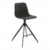 Barová židle MONACO House Nordic, potah šedé mikrovlákno, černá podnož
