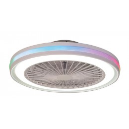 Stropní svítidlo GAMER LED Mantra s ventilátorem, skryté lopatky, bílá/RGB