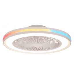 Velké stropní svítidlo GAMER LED Mantra s ventilátorem, skryté lopatky, bílá/RGB
