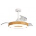 Stropní svítidlo COIN LED Mantra, ventilátor-výsuvné lopatky, bílé/dřevo