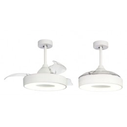 Stropní svítidlo COIN mini LED Mantra, ventilátor-výsuvné lopatky, bílé