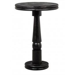 Barový stůl KOLBY WOOOD, Ø 70 cm, mangové dřevo, černý