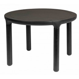 Konferenční stolek kulatý STORM Ø60 cm, jasanové dřevo černé