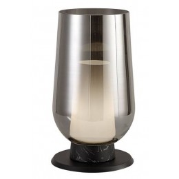 Stolní lampa NORA Mantra, výška 33,2 cm, mramor a sklo, černá
