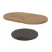 Konferenční stolek ARENA 80 cm černý podstavec + dubová a černá deska 