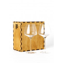 Cestovní box TASTING dřevěný na 2 sklenice na červené víno