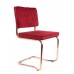 Jídelní židle DIAMOND Zuiver červená, podnož měď