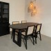 Jídelní stůl BULLNOSE RAW, 180x90 cm, černé dřevo