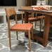 Jídelní židle FREYA RAW, teak dřevo s přírodní kůží