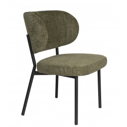 Jídelní židle SANNE WLL, čalouněná, kovová, zelenošedá