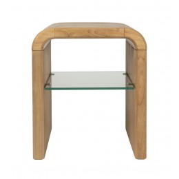 Odkládací stolek BRAVE Zuiver 50x42 cm, dub přírodní a sklo