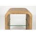 Odkládací stolek BRAVE Zuiver 50x42 cm, dub přírodní a sklo