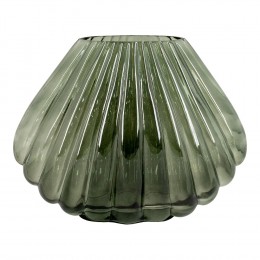 Váza skleněná SHELLS 29x11,5x22 cm, zelené foukané sklo