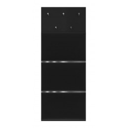 Věšák nástěnný DANCAN EVELINE, 151x60 cm, stříbrné háčky, černý