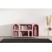 Dřevěná komoda - knihovna s oblouky VISBY OLIMPIA LONG, šíře 140 cm, růžová