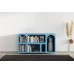 Dřevěná komoda - knihovna s oblouky VISBY OLIMPIA LONG, šíře 140 cm, modrá